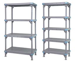 Millenia Polymer Shelving System Solid 4 or 5 Tier Units