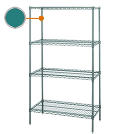 Green Epoxy Coated Wire Shelving