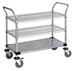 Wire and Solid Combination Utility Carts