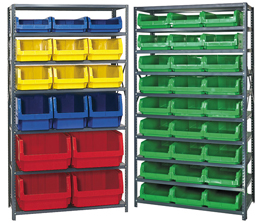 Steel Shelving Systems with Bins