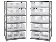 Steel Shelving with Clear Containers