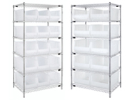 Wire Shelving with Clear Containers