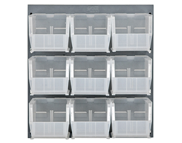 Louvered Panels with Clear Bins