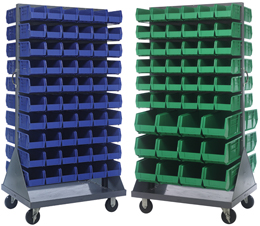 Mobile Louvered Panels with Bins