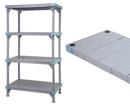 Millenia Polymer Shelving System Solid 4 or 5 Tier Units