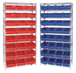 Wire Shelving Systems with Bins