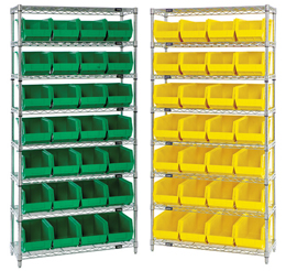 14 x 8 x 7 Quantum Storage Systems K-QUS240YL-3 Plastic Storage Stacking Ultra Bin Yellow Pack of 3