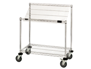 Slanted Wire Shelving Unit 18D x 36W x 74with 48 QSB103 Bins