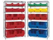 Wire Shelving Systems with Bins