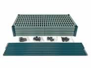 Green Epoxy Coated Wire Plastic Mat Shelving Units