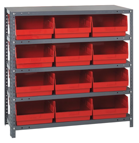 QUANTUM STORAGE SYSTEMS 1239-101 Shelf Bin Shelving System Type, Yellow  Color, Steel/Plastic Material Storage Bin