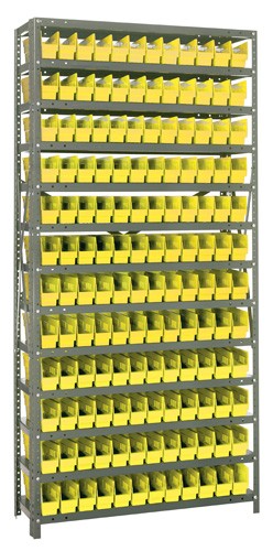 QUANTUM STORAGE SYSTEMS 1839-103 Shelf Bin Shelving System Type, Yellow  Color, Steel/Plastic Material Storage Bin