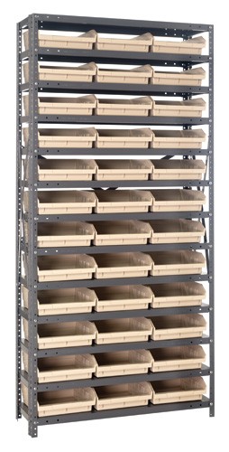 QUANTUM STORAGE SYSTEMS 1275-102 Shelf Bin Shelving System Type, Yellow  Color, Steel/Plastic Material Storage Bin