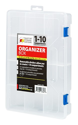 Quantum 5 1/2 x 7 3/4 x 1 3/4 Compartment Storage Box with Adjustable  Dividers QB400