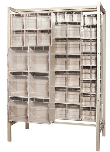 QUANTUM STORAGE SYSTEMS, 3 5/8 in x 23 5/8 in x 4 1/2 in,  Freestanding/Wall, Tip-Out Bin - 4RR32