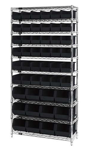 WR10-230240 Giant open hopper wire shelving system - Quantum Storage