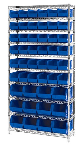 WR10-230240 Giant open hopper wire shelving system - Quantum Storage