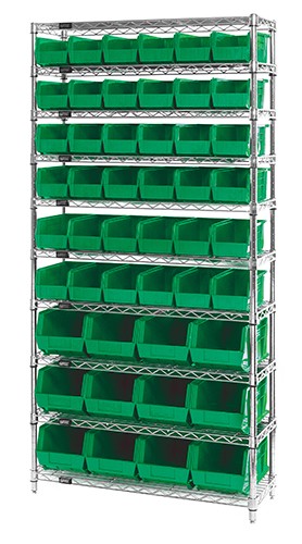 WR10-230240 Giant open hopper wire shelving system - Quantum Storage
