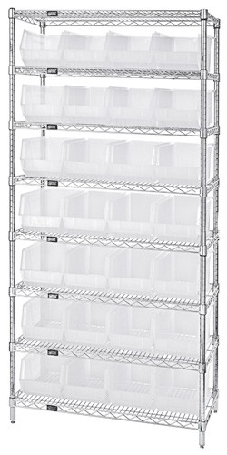Wire Shelving with Stackable Shelf Bins