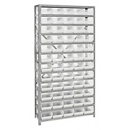1275-102CL Wire Shelving with Clear-View Bins - Complete Package