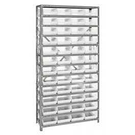 1275-107CL Wire Shelving with Clear-View Bins - Complete Package