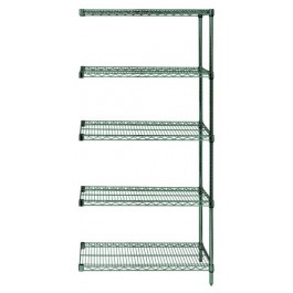 AD54-1260P-5 Proform Green Epoxy Wire Shelving Add-On Kit