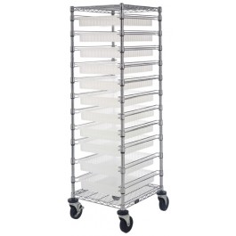 BC212469M2CL Bin Cart with Clear Dividable Grid Containers