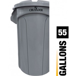 CRUSADER Round Trash Can - 55 Gal.*