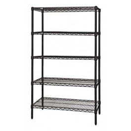 WR74-2154BK-5 Black Epoxy Wire Shelving Starter Kit