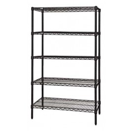 WR86-1872BK-5 Black Epoxy Wire Shelving Starter Kit