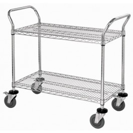 WRC-1836-2 Chrome 2-Shelf Wire Utility Cart