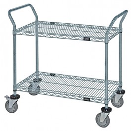 WRC-1836GY-2 Gray Epoxy 2-Shelf Wire Utility Cart