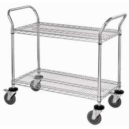 WRSC-2442-2 Stainless 2-Shelf Wire Utility Cart