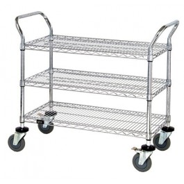 WRSC-2436-3 Stainless 3-Shelf Wire Utility Cart