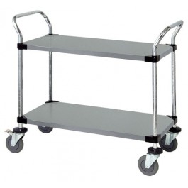 WRSC-2448-2SS Stainless Solid 2-Shelf Utility Cart