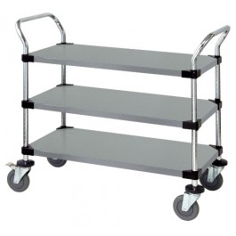 WRSC-1848-3SS Stainless Solid 3-Shelf Utility Cart