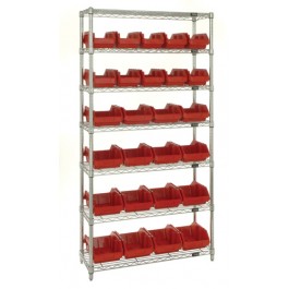 W7-18-26 Heavy-duty wire shelving with QuickPick bins - complete package
