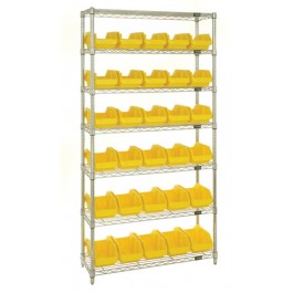 W7-12-30 Heavy-duty wire shelving with QuickPick bins - complete package