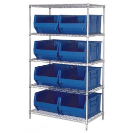 WR5-955 Wire Shelving Unit with Bins - Complete Package