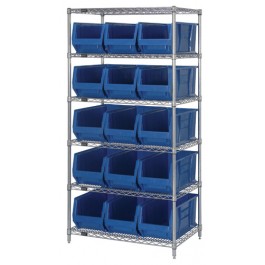 WR6-953 Wire Shelving with Bins - Complete Package