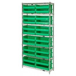 WR7-245 Wire Shelving with Bins - Complete Package