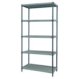 5-Shelf Wire/Plastic Mat Hybrid Shelving Unit - WR86-2142WPM-5