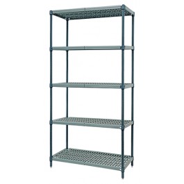 5-Shelf Wire/Plastic Mat Hybrid Shelving Unit - WR86-2436WPM-5