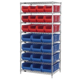 WR8-950952 Wire Shelving Unit with Bins - Complete Package
