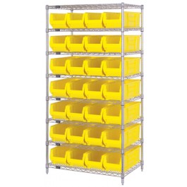 WR8-950 Wire Shelving with Bins - Complete Package