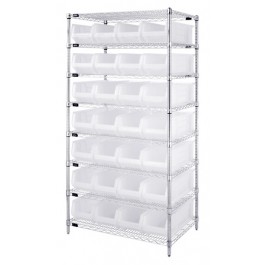 WR8-950CL Wire Shelving with Clear-View Bins - Complete Package
