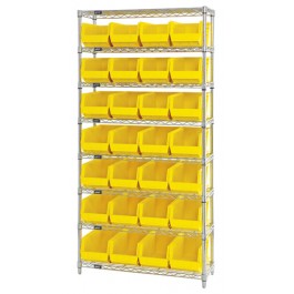 WR8-240 Wire Shelving with Bins - Complete Package