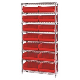 WR8-250 Wire Shelving and Bin System - Complete Package