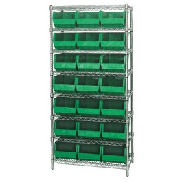 WR8-255 Wire Shelving and Bin System - Complete Package