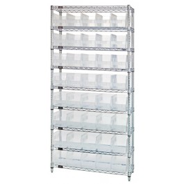 WR9-204CL Wire Shelving Shelf Bin System - Complete Wire Package